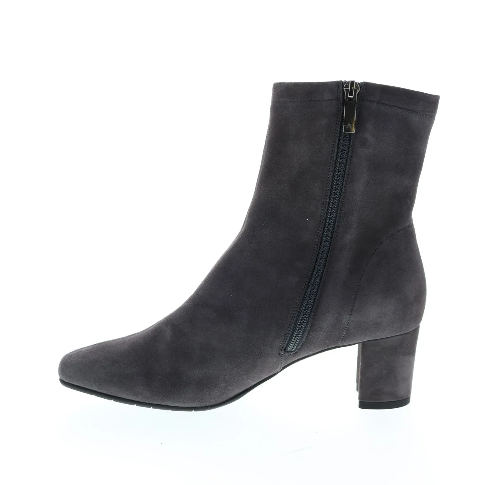Aquatalia Britney Dress Suede 34L3528-ANT Womens Gray Suede Zipper Ankle & Booties Boots