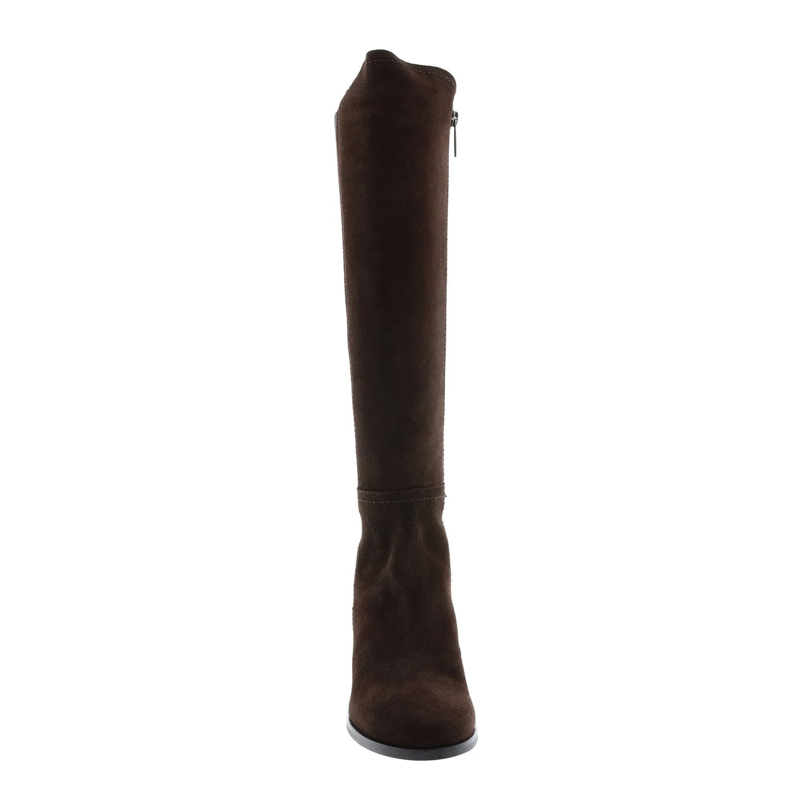 Aquatalia Nova Suede Elastic 34L3780-ESP Womens Brown Suede Zipper Knee High Boots