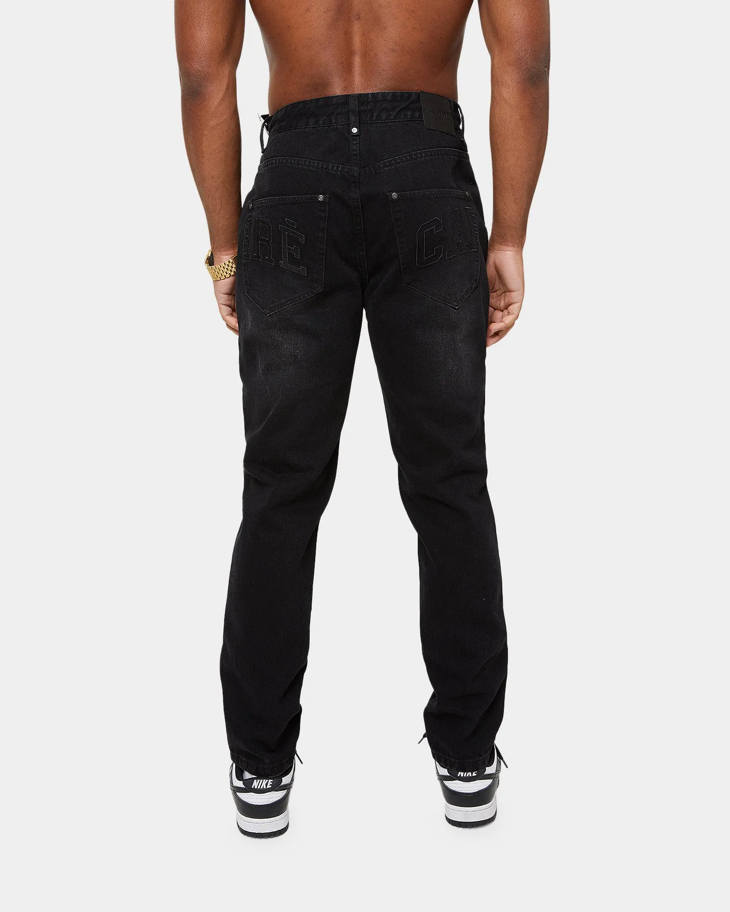 Carré Enorme Straight Tapered Jeans Washed Black