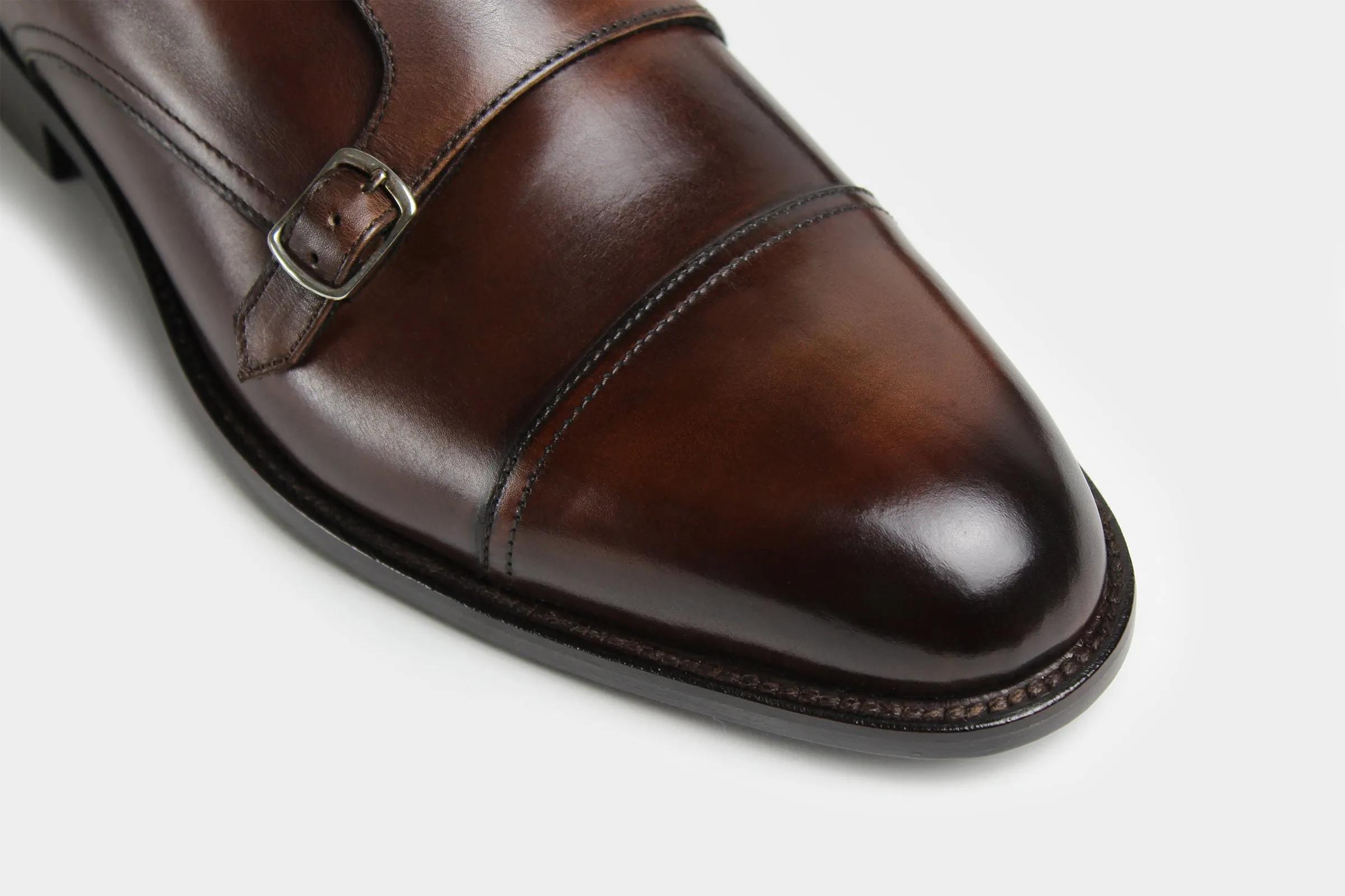 ENZO • Custom Fitted Bespoke Double Monk Strap Boots • HICKORY