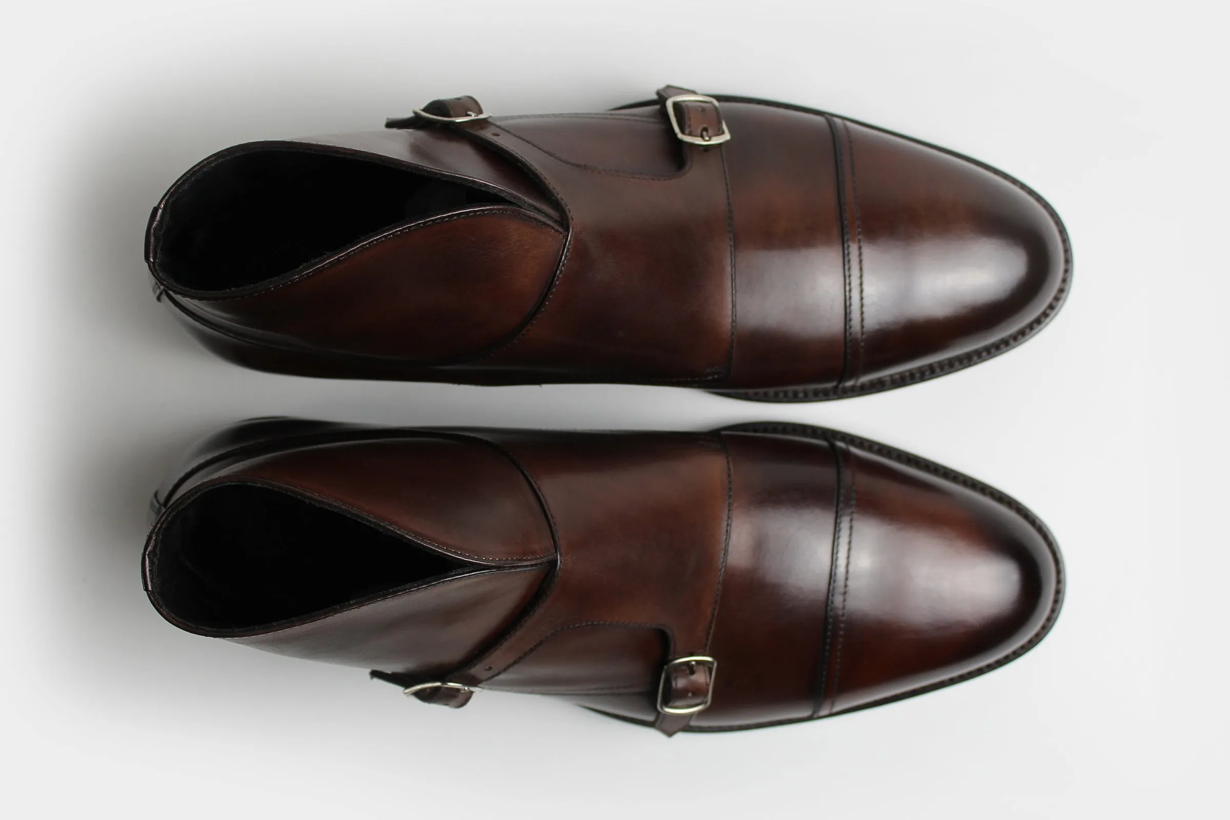 ENZO • Custom Fitted Bespoke Double Monk Strap Boots • HICKORY