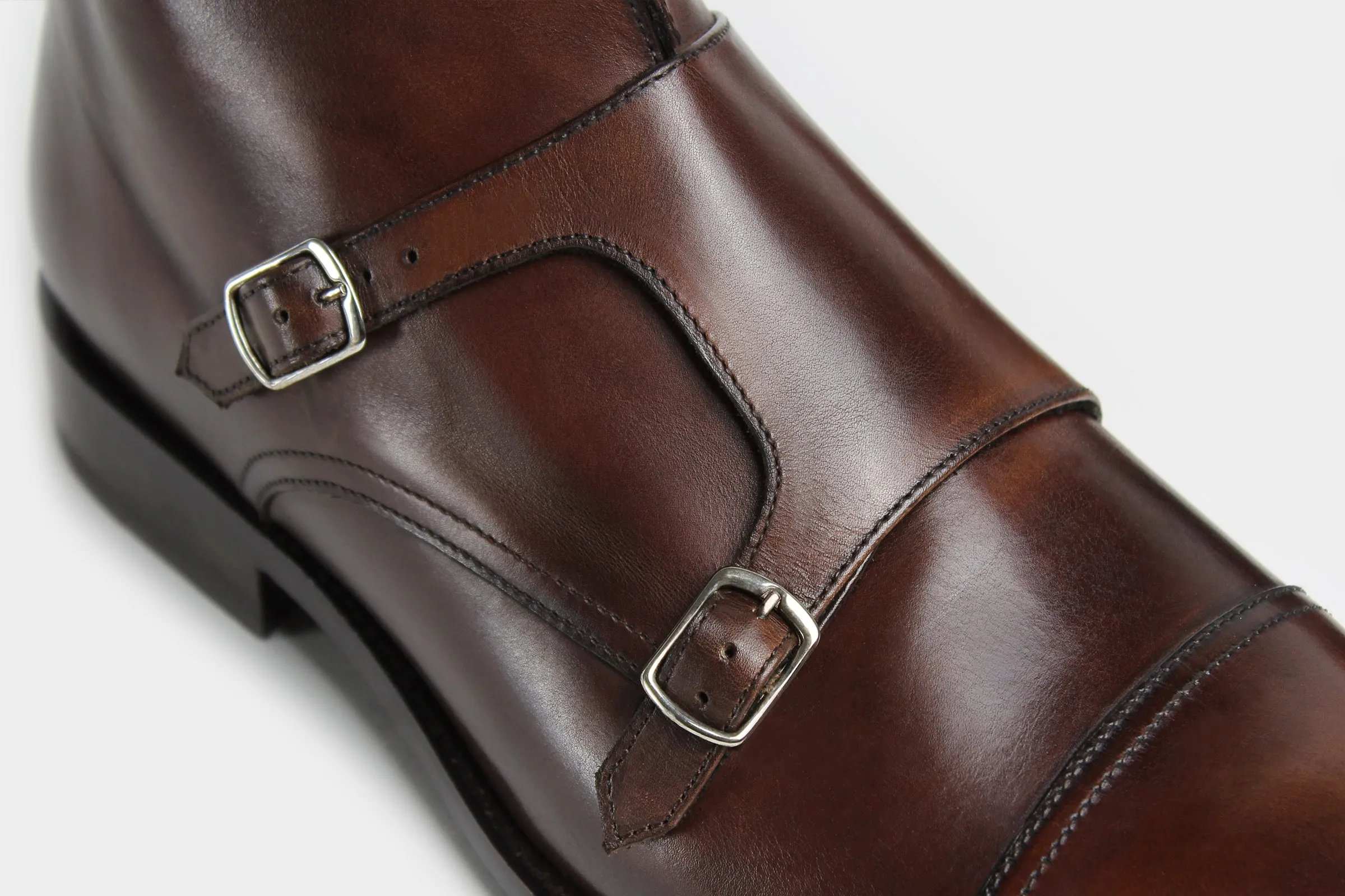 ENZO • Custom Fitted Bespoke Double Monk Strap Boots • HICKORY