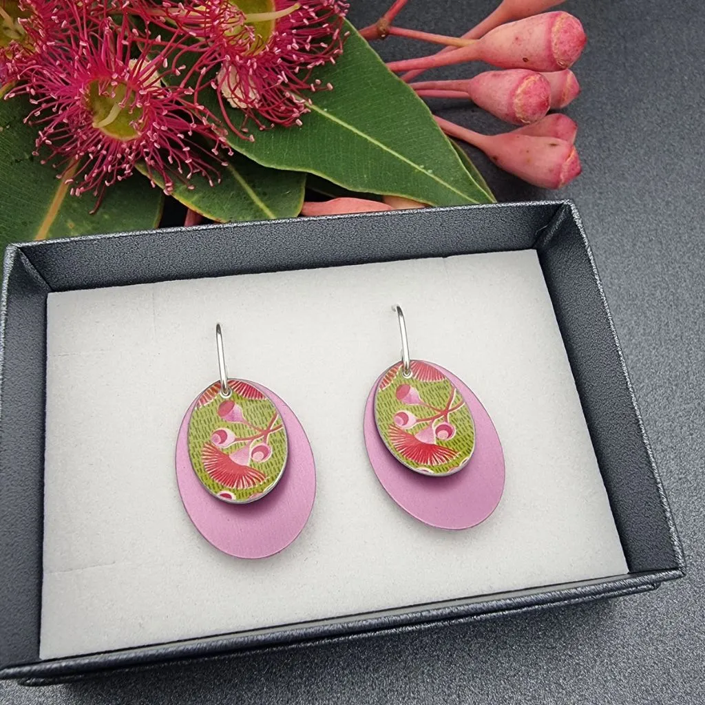 Gum Blossom Double Oval Earrings