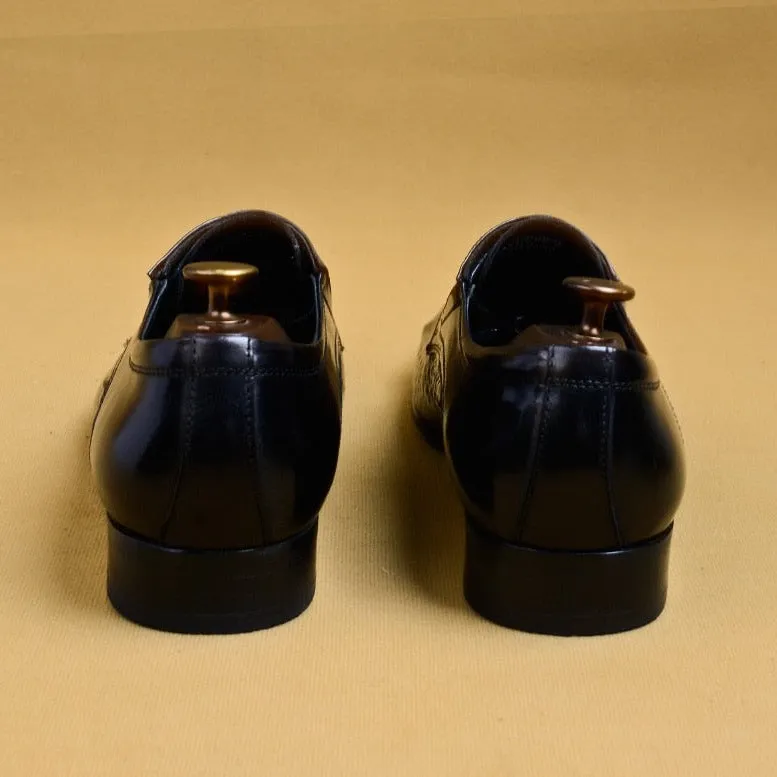 Luxury CrocLeather Pointed Toe Brogue Dress Shoes