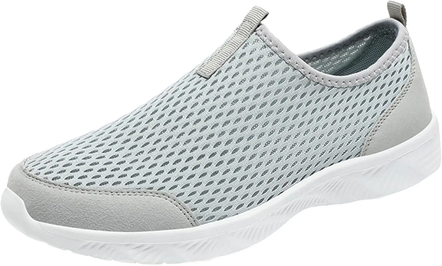 Quick Drying Summer Breathable Mesh Men's Non Slip Walking Sneakers with Arch Support - Lightweight Comfort for Work, Travel & Daily Wear Running Walking Slip on Shoes for Men