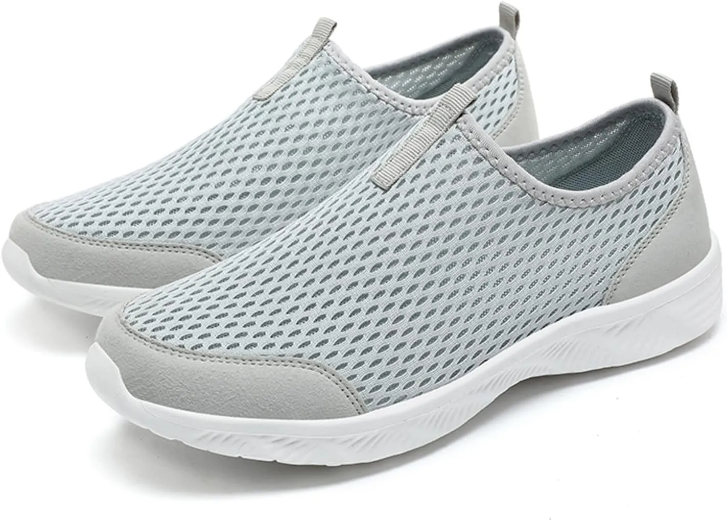 Quick Drying Summer Breathable Mesh Men's Non Slip Walking Sneakers with Arch Support - Lightweight Comfort for Work, Travel & Daily Wear Running Walking Slip on Shoes for Men
