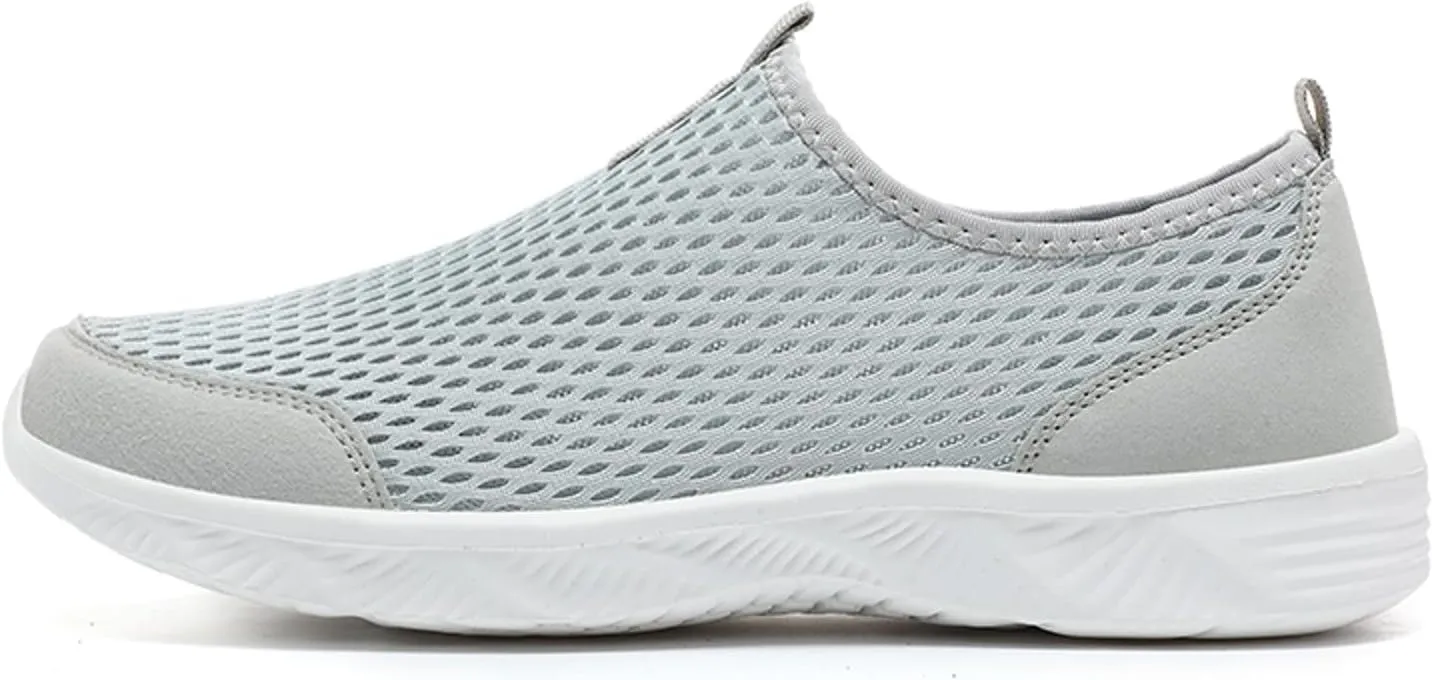 Quick Drying Summer Breathable Mesh Men's Non Slip Walking Sneakers with Arch Support - Lightweight Comfort for Work, Travel & Daily Wear Running Walking Slip on Shoes for Men