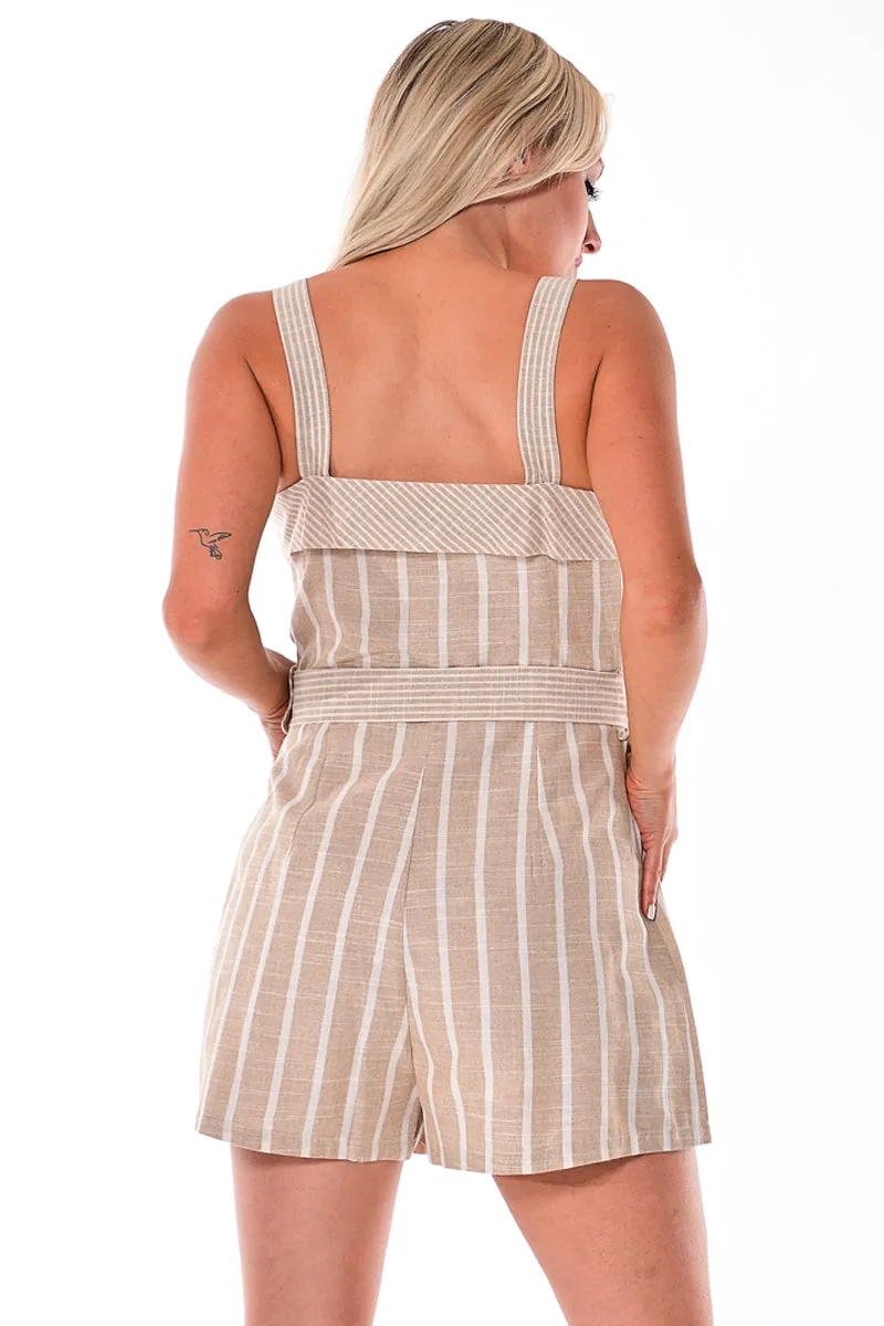 Romper Shorts Loose Fit with Adjustable Belt-LCJ1363