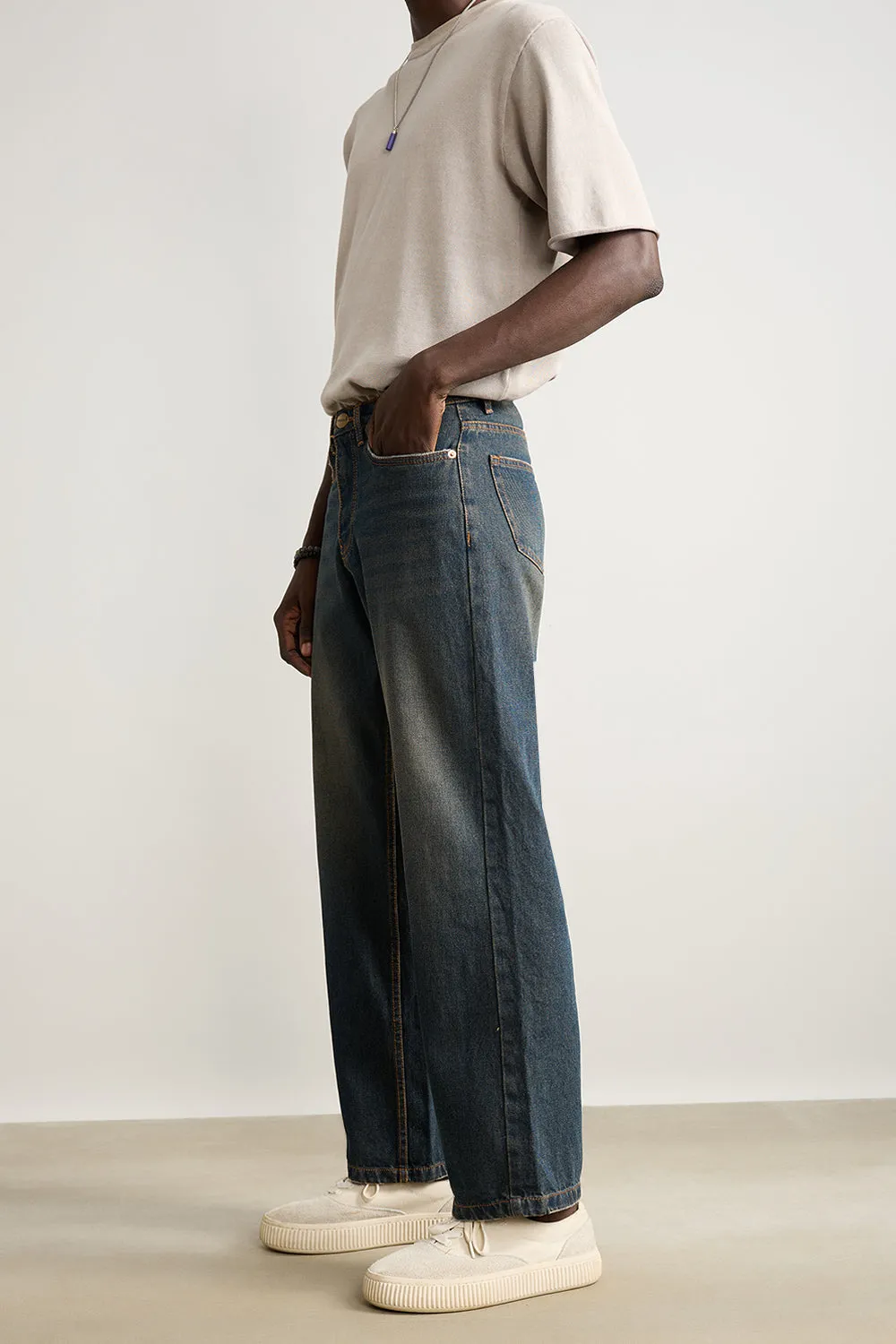 Wide Fit Shaded Men's Jeans