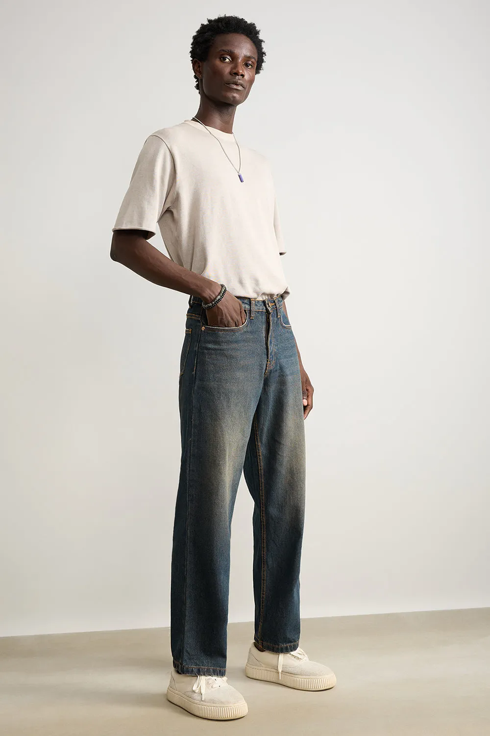 Wide Fit Shaded Men's Jeans